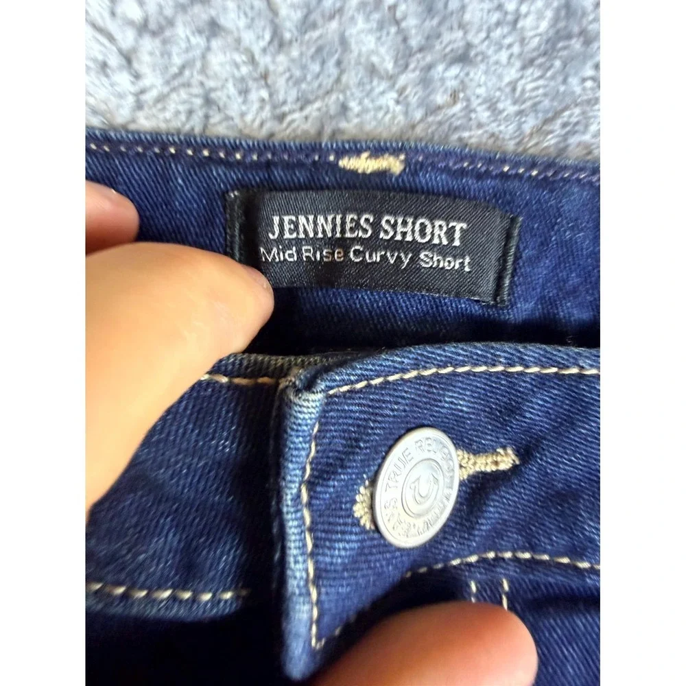 True Religion Curvy Jennie Shorts Womens 30 Blue Denim Cotton Stretch Mid Rise